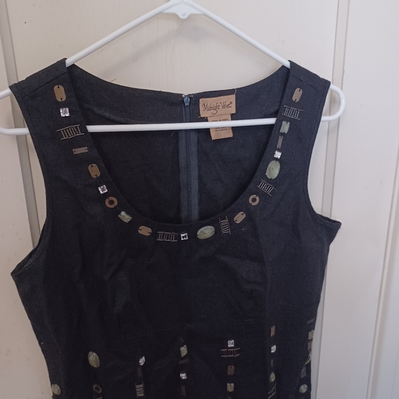 Midnight Velvet Linen Sleeveless Tunic Top sz 10 - Picture 2 of 4